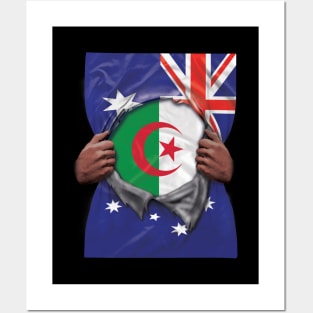 Algeria Flag Australian Flag Ripped - Gift for Algerian From Algeria Posters and Art